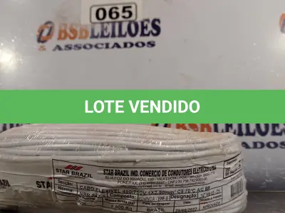 LOTE 065 - 01 ROLO DE CABO FLEXÍVEL 100M 1X2,5MM NA COR BRANCA(NOVO). (NO ESTADO) ATENÇÃO! FAZER A VISITAÇÃO ANTES DE ARREMATAR, NÃO SABEMOS SE FUNCIONA. LEILÃO NÃO TEM GARANTIA E NEM DEVOLUÇÃO, SUJEITO A POSSÍVEIS AVARIAS VISÍVEIS/OCULTAS E/OU AUSÊNCIA DE COMPONENTES.