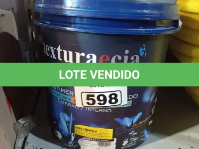 LOTE 598 - 01 BALDE DE REVESTIMENTO TEXTURIZADO HIDRORREPELENTE ANTIMOFO COR BRANCO BASE 25KG. (NO ESTADO) ATENÇÃO! FAZER A VISITAÇÃO ANTES DE ARREMATAR, NÃO SABEMOS SE FUNCIONA. LEILÃO NÃO TEM GARANTIA E NEM DEVOLUÇÃO, SUJEITO A POSSÍVEIS AVARIAS VISÍVEIS/OCULTAS E/OU AUSÊNCIA DE COMPONENTES.