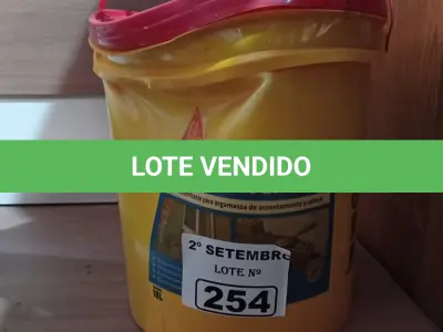 LOTE 254 - 01 BALDE DE SIKANOL ALVENARIA, ADITIVO PLASTIFICANTE PARA ARGAMASSA DE ASSENTAMENTO E REBOCO 18L. (NO ESTADO) ATENÇÃO! FAZER A VISITAÇÃO ANTES DE ARREMATAR, NÃO SABEMOS SE FUNCIONA. LEILÃO NÃO TEM GARANTIA E NEM DEVOLUÇÃO, SUJEITO A POSSÍVEIS AVARIAS VISÍVEIS/OCULTAS E/OU AUSÊNCIA DE COMPONENTES.