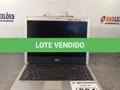 LOTE 004 - 01 NOTEBOOK MARCA SEMP TOSHIBA. (NO ESTADO) ATENÇÃO! FAZER A VISITAÇÃO ANTES DE ARREMATAR, NÃO SABEMOS SE FUNCIONA. LEILÃO NÃO TEM GARANTIA E NEM DEVOLUÇÃO, SUJEITO A POSSÍVEIS AVARIAS VISÍVEIS/OCULTAS E/OU AUSÊNCIA DE COMPONENTES.