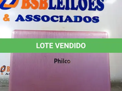 LOTE 007 - 01 NOTEBOOK MARCA PHILCO. (NO ESTADO) ATENÇÃO! FAZER A VISITAÇÃO ANTES DE ARREMATAR, NÃO SABEMOS SE FUNCIONA. LEILÃO NÃO TEM GARANTIA E NEM DEVOLUÇÃO, SUJEITO A POSSÍVEIS AVARIAS VISÍVEIS/OCULTAS E/OU AUSÊNCIA DE COMPONENTES.