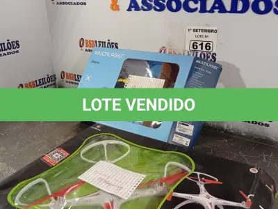 LOTE 616 - 01 DRONE E 01 QUADRICOPTERO COM AVARIAS. (NO ESTADO) ATENÇÃO! FAZER A VISITAÇÃO ANTES DE ARREMATAR, NÃO SABEMOS SE FUNCIONA. LEILÃO NÃO TEM GARANTIA E NEM DEVOLUÇÃO, SUJEITO A POSSÍVEIS AVARIAS VISÍVEIS/OCULTAS E/OU AUSÊNCIA DE COMPONENTES.