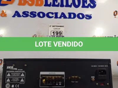 LOTE 199 - 01 AMPLIFICADOR PROFISSIONAL SKP ÁUDIO PRO PW-070. (NO ESTADO) ATENÇÃO! FAZER A VISITAÇÃO ANTES DE ARREMATAR, NÃO SABEMOS SE FUNCIONA. LEILÃO NÃO TEM GARANTIA E NEM DEVOLUÇÃO, SUJEITO A POSSÍVEIS AVARIAS VISÍVEIS/OCULTAS E/OU AUSÊNCIA DE COMPONENTES.