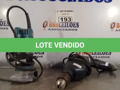 LOTE 193 - 01 TUPIA E 01 FURADEIRA. (NO ESTADO) ATENÇÃO! FAZER A VISITAÇÃO ANTES DE ARREMATAR, NÃO SABEMOS SE FUNCIONA. LEILÃO NÃO TEM GARANTIA E NEM DEVOLUÇÃO, SUJEITO A POSSÍVEIS AVARIAS VISÍVEIS/OCULTAS E/OU AUSÊNCIA DE COMPONENTES.