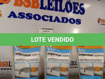 LOTE 614 - 03 LITROS DE SIKA IMPREMUR, IMPERMEABILIZANTE PARA TRATAMENTO DE PAREDES COM UMIDADE/BOLHAS PERTO DO RODAPÉ, ANTIMOFO. (NO ESTADO) ATENÇÃO! FAZER A VISITAÇÃO ANTES DE ARREMATAR, NÃO SABEMOS SE FUNCIONA. LEILÃO NÃO TEM GARANTIA E NEM DEVOLUÇÃO, SUJEITO A POSSÍVEIS AVARIAS VISÍVEIS/OCULTAS E/OU AUSÊNCIA DE COMPONENTES.