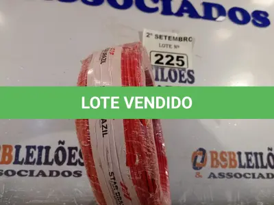 LOTE 225 - 01 ROLO DE CABO FLEXÍVEL 100M 1X2,5MM NA COR VERMELHA(NOVO). (NO ESTADO) ATENÇÃO! FAZER A VISITAÇÃO ANTES DE ARREMATAR, NÃO SABEMOS SE FUNCIONA. LEILÃO NÃO TEM GARANTIA E NEM DEVOLUÇÃO, SUJEITO A POSSÍVEIS AVARIAS VISÍVEIS/OCULTAS E/OU AUSÊNCIA DE COMPONENTES.