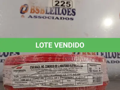 LOTE 225 - 01 ROLO DE CABO FLEXÍVEL 100M 1X2,5MM NA COR VERMELHA(NOVO). (NO ESTADO) ATENÇÃO! FAZER A VISITAÇÃO ANTES DE ARREMATAR, NÃO SABEMOS SE FUNCIONA. LEILÃO NÃO TEM GARANTIA E NEM DEVOLUÇÃO, SUJEITO A POSSÍVEIS AVARIAS VISÍVEIS/OCULTAS E/OU AUSÊNCIA DE COMPONENTES.