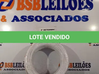 LOTE 005 - 01 ROLO DE CABO FLEXÍVEL 100M 1X4MM NA COR BRANCA(NOVO). (NO ESTADO) ATENÇÃO! FAZER A VISITAÇÃO ANTES DE ARREMATAR, NÃO SABEMOS SE FUNCIONA. LEILÃO NÃO TEM GARANTIA E NEM DEVOLUÇÃO, SUJEITO A POSSÍVEIS AVARIAS VISÍVEIS/OCULTAS E/OU AUSÊNCIA DE COMPONENTES.