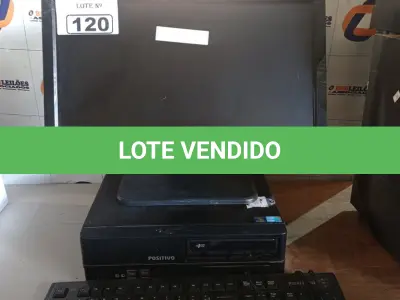 LOTE 120 - 01 CPU, 01 MONITOR E 01 TECLADO. (NO ESTADO) ATENÇÃO! FAZER A VISITAÇÃO ANTES DE ARREMATAR, NÃO SABEMOS SE FUNCIONA. LEILÃO NÃO TEM GARANTIA E NEM DEVOLUÇÃO, SUJEITO A POSSÍVEIS AVARIAS VISÍVEIS/OCULTAS E/OU AUSÊNCIA DE COMPONENTES.