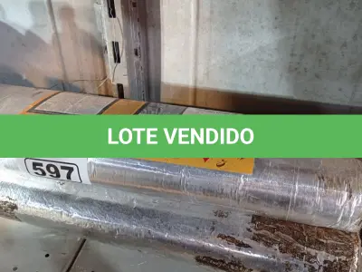 LOTE 597 - 02 ROLOS DE MANTA ASFÁLTICA MULTIUSO. (NO ESTADO) ATENÇÃO! FAZER A VISITAÇÃO ANTES DE ARREMATAR, NÃO SABEMOS SE FUNCIONA. LEILÃO NÃO TEM GARANTIA E NEM DEVOLUÇÃO, SUJEITO A POSSÍVEIS AVARIAS VISÍVEIS/OCULTAS E/OU AUSÊNCIA DE COMPONENTES.
