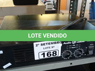 LOTE 168 - 01 AMPLIFICADOR ÁUDIO LEADER PA-600. (NO ESTADO) ATENÇÃO! FAZER A VISITAÇÃO ANTES DE ARREMATAR, NÃO SABEMOS SE FUNCIONA. LEILÃO NÃO TEM GARANTIA E NEM DEVOLUÇÃO, SUJEITO A POSSÍVEIS AVARIAS VISÍVEIS/OCULTAS E/OU AUSÊNCIA DE COMPONENTES.