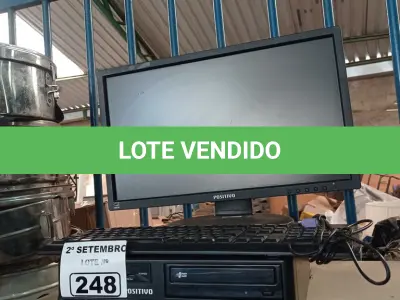 LOTE 248 - 01 CPU, 01 MONITOR E 01 TECLADO. (NO ESTADO) ATENÇÃO! FAZER A VISITAÇÃO ANTES DE ARREMATAR, NÃO SABEMOS SE FUNCIONA. LEILÃO NÃO TEM GARANTIA E NEM DEVOLUÇÃO, SUJEITO A POSSÍVEIS AVARIAS VISÍVEIS/OCULTAS E/OU AUSÊNCIA DE COMPONENTES.