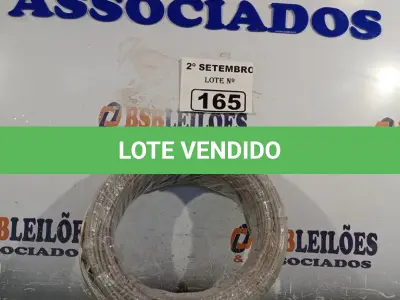 LOTE 165 - 01 ROLO DE CABO FLEXÍVEL 100M 1X2,5MM NA COR CINZA(NOVO). (NO ESTADO) ATENÇÃO! FAZER A VISITAÇÃO ANTES DE ARREMATAR, NÃO SABEMOS SE FUNCIONA. LEILÃO NÃO TEM GARANTIA E NEM DEVOLUÇÃO, SUJEITO A POSSÍVEIS AVARIAS VISÍVEIS/OCULTAS E/OU AUSÊNCIA DE COMPONENTES.