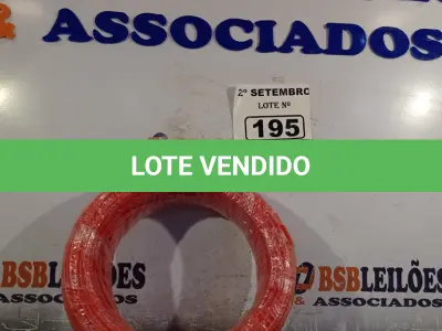 LOTE 195 - 01 ROLO DE CABO FLEXÍVEL 100M 1X2,5MM NA COR VERMELHA(NOVO). (NO ESTADO) ATENÇÃO! FAZER A VISITAÇÃO ANTES DE ARREMATAR, NÃO SABEMOS SE FUNCIONA. LEILÃO NÃO TEM GARANTIA E NEM DEVOLUÇÃO, SUJEITO A POSSÍVEIS AVARIAS VISÍVEIS/OCULTAS E/OU AUSÊNCIA DE COMPONENTES.