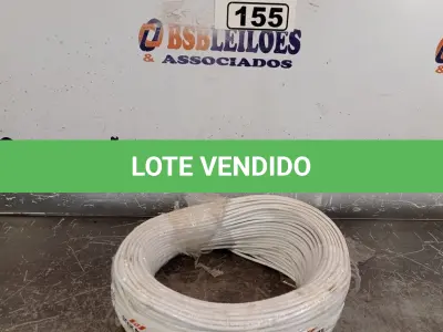 LOTE 155 - 01 ROLO DE CABO FLEXÍVEL 100M 1X2,5MM NA COR BRANCA(NOVO). (NO ESTADO) ATENÇÃO! FAZER A VISITAÇÃO ANTES DE ARREMATAR, NÃO SABEMOS SE FUNCIONA. LEILÃO NÃO TEM GARANTIA E NEM DEVOLUÇÃO, SUJEITO A POSSÍVEIS AVARIAS VISÍVEIS/OCULTAS E/OU AUSÊNCIA DE COMPONENTES.
