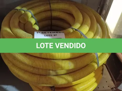LOTE 602 - 02 ROLOS DE MANGUEIRA CORRUGADA. (NO ESTADO) ATENÇÃO! FAZER A VISITAÇÃO ANTES DE ARREMATAR, NÃO SABEMOS SE FUNCIONA. LEILÃO NÃO TEM GARANTIA E NEM DEVOLUÇÃO, SUJEITO A POSSÍVEIS AVARIAS VISÍVEIS/OCULTAS E/OU AUSÊNCIA DE COMPONENTES.