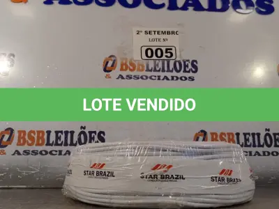 LOTE 005 - 01 ROLO DE CABO FLEXÍVEL 100M 1X4MM NA COR BRANCA(NOVO). (NO ESTADO) ATENÇÃO! FAZER A VISITAÇÃO ANTES DE ARREMATAR, NÃO SABEMOS SE FUNCIONA. LEILÃO NÃO TEM GARANTIA E NEM DEVOLUÇÃO, SUJEITO A POSSÍVEIS AVARIAS VISÍVEIS/OCULTAS E/OU AUSÊNCIA DE COMPONENTES.