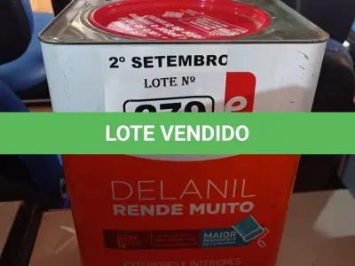 LOTE 279 - 01 LATA DE TINTA IQUINE DELANIL RENDE MUITO ACRÍLICO STANDARD INTERIORES/EXTERIORES NA COR ARARA AZUL 18L. (NO ESTADO) ATENÇÃO! FAZER A VISITAÇÃO ANTES DE ARREMATAR, NÃO SABEMOS SE FUNCIONA. LEILÃO NÃO TEM GARANTIA E NEM DEVOLUÇÃO, SUJEITO A POSSÍVEIS AVARIAS VISÍVEIS/OCULTAS E/OU AUSÊNCIA DE COMPONENTES.