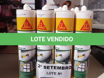 LOTE 418 - 13 TUBOS DE SELANTE ACRÍLICO FLEXÍVEL. (NO ESTADO) ATENÇÃO! FAZER A VISITAÇÃO ANTES DE ARREMATAR, NÃO SABEMOS SE FUNCIONA. LEILÃO NÃO TEM GARANTIA E NEM DEVOLUÇÃO, SUJEITO A POSSÍVEIS AVARIAS VISÍVEIS/OCULTAS E/OU AUSÊNCIA DE COMPONENTES.