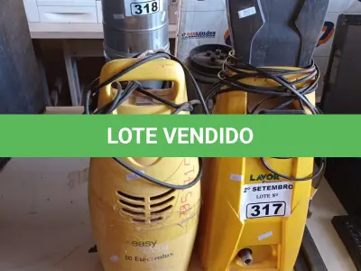 LOTE 317 - 02 LAVADORAS DE ALTA PRESSÃO MARCAS E MODELOS DIVERSOS. (NO ESTADO) ATENÇÃO! FAZER A VISITAÇÃO ANTES DE ARREMATAR, NÃO SABEMOS SE FUNCIONA. LEILÃO NÃO TEM GARANTIA E NEM DEVOLUÇÃO, SUJEITO A POSSÍVEIS AVARIAS VISÍVEIS/OCULTAS E/OU AUSÊNCIA DE COMPONENTES.