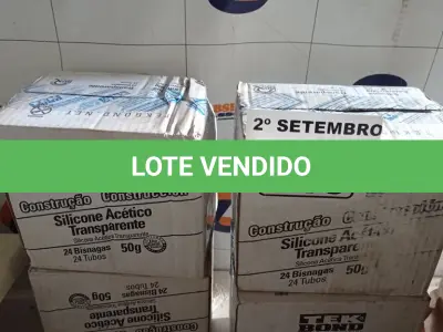 LOTE 510 - 04 CAIXAS COM SILICONE TRANSPARENTE MULTIUSO COM 24 UNIDADES CADA. (NO ESTADO) ATENÇÃO! FAZER A VISITAÇÃO ANTES DE ARREMATAR, NÃO SABEMOS SE FUNCIONA. LEILÃO NÃO TEM GARANTIA E NEM DEVOLUÇÃO, SUJEITO A POSSÍVEIS AVARIAS VISÍVEIS/OCULTAS E/OU AUSÊNCIA DE COMPONENTES.