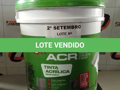 LOTE 322 - 01 BALDE DE TINTA ACRÍLICA 18L NA COR CONCRETO FOSCO. (NO ESTADO) ATENÇÃO! FAZER A VISITAÇÃO ANTES DE ARREMATAR, NÃO SABEMOS SE FUNCIONA. LEILÃO NÃO TEM GARANTIA E NEM DEVOLUÇÃO, SUJEITO A POSSÍVEIS AVARIAS VISÍVEIS/OCULTAS E/OU AUSÊNCIA DE COMPONENTES.