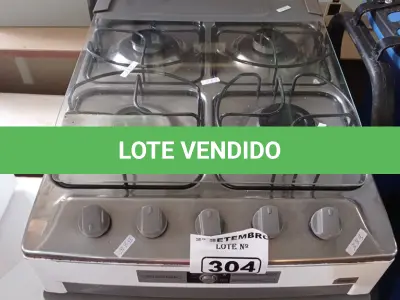 LOTE 304 - 01 FOGÃO A GÁS 04 BOCAS MARCA BRASTEMP. (NO ESTADO) ATENÇÃO! FAZER A VISITAÇÃO ANTES DE ARREMATAR, NÃO SABEMOS SE FUNCIONA. LEILÃO NÃO TEM GARANTIA E NEM DEVOLUÇÃO, SUJEITO A POSSÍVEIS AVARIAS VISÍVEIS/OCULTAS E/OU AUSÊNCIA DE COMPONENTES.