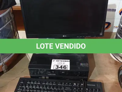 LOTE 346 - 01 CPU, 01 MONITOR E 01 TECLADO. (NO ESTADO) ATENÇÃO! FAZER A VISITAÇÃO ANTES DE ARREMATAR, NÃO SABEMOS SE FUNCIONA. LEILÃO NÃO TEM GARANTIA E NEM DEVOLUÇÃO, SUJEITO A POSSÍVEIS AVARIAS VISÍVEIS/OCULTAS E/OU AUSÊNCIA DE COMPONENTES.