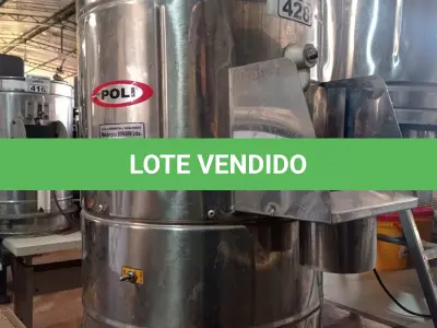 LOTE 428 - 01 DESCASCADOR DE BATATAS INDUSTRIAL. (NO ESTADO) ATENÇÃO! FAZER A VISITAÇÃO ANTES DE ARREMATAR, NÃO SABEMOS SE FUNCIONA. LEILÃO NÃO TEM GARANTIA E NEM DEVOLUÇÃO, SUJEITO A POSSÍVEIS AVARIAS VISÍVEIS/OCULTAS E/OU AUSÊNCIA DE COMPONENTES.