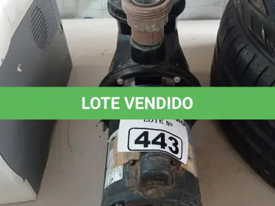 LOTE 443 - 01 BOMBA D’AGUA. (NO ESTADO) ATENÇÃO! FAZER A VISITAÇÃO ANTES DE ARREMATAR, NÃO SABEMOS SE FUNCIONA. LEILÃO NÃO TEM GARANTIA E NEM DEVOLUÇÃO, SUJEITO A POSSÍVEIS AVARIAS VISÍVEIS/OCULTAS E/OU AUSÊNCIA DE COMPONENTES.