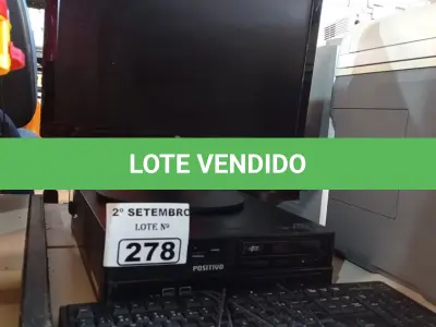 LOTE 278 - 01 CPU, 01 MONITOR E 01 TECLADO. (NO ESTADO) ATENÇÃO! FAZER A VISITAÇÃO ANTES DE ARREMATAR, NÃO SABEMOS SE FUNCIONA. LEILÃO NÃO TEM GARANTIA E NEM DEVOLUÇÃO, SUJEITO A POSSÍVEIS AVARIAS VISÍVEIS/OCULTAS E/OU AUSÊNCIA DE COMPONENTES.