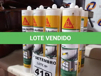 LOTE 418 - 13 TUBOS DE SELANTE ACRÍLICO FLEXÍVEL. (NO ESTADO) ATENÇÃO! FAZER A VISITAÇÃO ANTES DE ARREMATAR, NÃO SABEMOS SE FUNCIONA. LEILÃO NÃO TEM GARANTIA E NEM DEVOLUÇÃO, SUJEITO A POSSÍVEIS AVARIAS VISÍVEIS/OCULTAS E/OU AUSÊNCIA DE COMPONENTES.