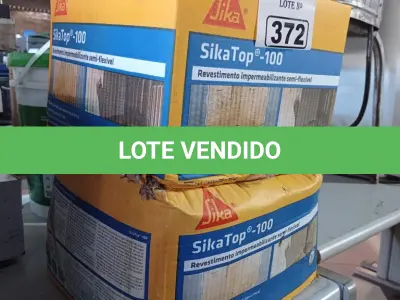 LOTE 372 - 02 CAIXAS DE SIKA TOP-100, REVESTIMENTO IMPERMEABILIZANTE SEMI-FLEXIVEL. (NO ESTADO) ATENÇÃO! FAZER A VISITAÇÃO ANTES DE ARREMATAR, NÃO SABEMOS SE FUNCIONA. LEILÃO NÃO TEM GARANTIA E NEM DEVOLUÇÃO, SUJEITO A POSSÍVEIS AVARIAS VISÍVEIS/OCULTAS E/OU AUSÊNCIA DE COMPONENTES.