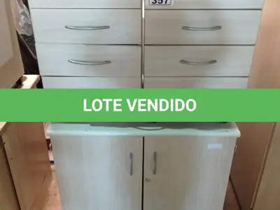LOTE 357 - 01 ARMÁRIO BAIXO E 02 GAVETEIROS COM 04 GAVETAS. (NO ESTADO) ATENÇÃO! FAZER A VISITAÇÃO ANTES DE ARREMATAR, NÃO SABEMOS SE FUNCIONA. LEILÃO NÃO TEM GARANTIA E NEM DEVOLUÇÃO, SUJEITO A POSSÍVEIS AVARIAS VISÍVEIS/OCULTAS E/OU AUSÊNCIA DE COMPONENTES.