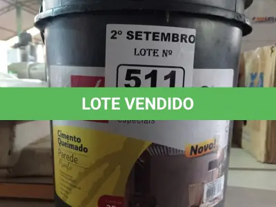 LOTE 511 - 01 BALDE DE CIMENTO QUEIMADO DACAPÓ 25KG. (NO ESTADO) ATENÇÃO! FAZER A VISITAÇÃO ANTES DE ARREMATAR, NÃO SABEMOS SE FUNCIONA. LEILÃO NÃO TEM GARANTIA E NEM DEVOLUÇÃO, SUJEITO A POSSÍVEIS AVARIAS VISÍVEIS/OCULTAS E/OU AUSÊNCIA DE COMPONENTES.
