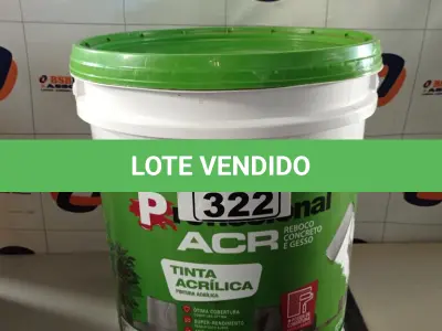LOTE 322 - 01 BALDE DE TINTA ACRÍLICA 18L NA COR CONCRETO FOSCO. (NO ESTADO) ATENÇÃO! FAZER A VISITAÇÃO ANTES DE ARREMATAR, NÃO SABEMOS SE FUNCIONA. LEILÃO NÃO TEM GARANTIA E NEM DEVOLUÇÃO, SUJEITO A POSSÍVEIS AVARIAS VISÍVEIS/OCULTAS E/OU AUSÊNCIA DE COMPONENTES.