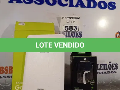 LOTE 583 - 01 SAMSUNG GALAXY TAB-E E 01 CARREGADOR MOTOROLA. (NO ESTADO) ATENÇÃO! FAZER A VISITAÇÃO ANTES DE ARREMATAR, NÃO SABEMOS SE FUNCIONA. LEILÃO NÃO TEM GARANTIA E NEM DEVOLUÇÃO, SUJEITO A POSSÍVEIS AVARIAS VISÍVEIS/OCULTAS E/OU AUSÊNCIA DE COMPONENTES.