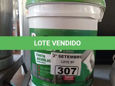 LOTE 307 - 01 BALDE DE TINTA ACRÍLICA 18L NA COR CONCRETO FOSCO. (NO ESTADO) ATENÇÃO! FAZER A VISITAÇÃO ANTES DE ARREMATAR, NÃO SABEMOS SE FUNCIONA. LEILÃO NÃO TEM GARANTIA E NEM DEVOLUÇÃO, SUJEITO A POSSÍVEIS AVARIAS VISÍVEIS/OCULTAS E/OU AUSÊNCIA DE COMPONENTES.