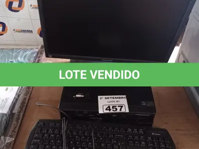 LOTE 457 - 01 CPU, 01 MONITOR E 02 TECLADOS. (NO ESTADO) ATENÇÃO! FAZER A VISITAÇÃO ANTES DE ARREMATAR, NÃO SABEMOS SE FUNCIONA. LEILÃO NÃO TEM GARANTIA E NEM DEVOLUÇÃO, SUJEITO A POSSÍVEIS AVARIAS VISÍVEIS/OCULTAS E/OU AUSÊNCIA DE COMPONENTES.