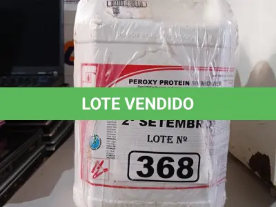 LOTE 368 - 20 LITROS DE DESINFETANTE PARA INDÚSTRIAS ALIMENTÍCIAS E AFINS. (NO ESTADO) ATENÇÃO! FAZER A VISITAÇÃO ANTES DE ARREMATAR, NÃO SABEMOS SE FUNCIONA. LEILÃO NÃO TEM GARANTIA E NEM DEVOLUÇÃO, SUJEITO A POSSÍVEIS AVARIAS VISÍVEIS/OCULTAS E/OU AUSÊNCIA DE COMPONENTES.