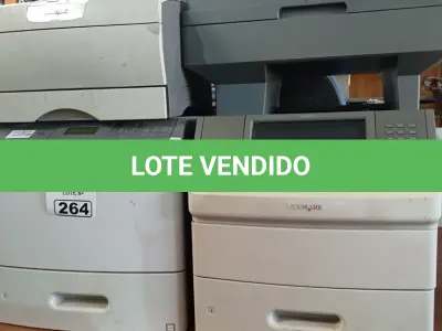 LOTE 264 - 03 IMPRESSORAS MARCAS LEXMARK SENDO 01 MULTIFUNCIONAL MODELO X656-DE. (NO ESTADO) ATENÇÃO! FAZER A VISITAÇÃO ANTES DE ARREMATAR, NÃO SABEMOS SE FUNCIONA. LEILÃO NÃO TEM GARANTIA E NEM DEVOLUÇÃO, SUJEITO A POSSÍVEIS AVARIAS VISÍVEIS/OCULTAS E/OU AUSÊNCIA DE COMPONENTES.