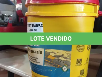 LOTE 277 - 01 BALDE DE SIKANOL ALVENARIA, ADITIVO PLASTIFICANTE PARA ARGAMASSA DE ASSENTAMENTO E REBOCO 18L. (NO ESTADO) ATENÇÃO! FAZER A VISITAÇÃO ANTES DE ARREMATAR, NÃO SABEMOS SE FUNCIONA. LEILÃO NÃO TEM GARANTIA E NEM DEVOLUÇÃO, SUJEITO A POSSÍVEIS AVARIAS VISÍVEIS/OCULTAS E/OU AUSÊNCIA DE COMPONENTES.