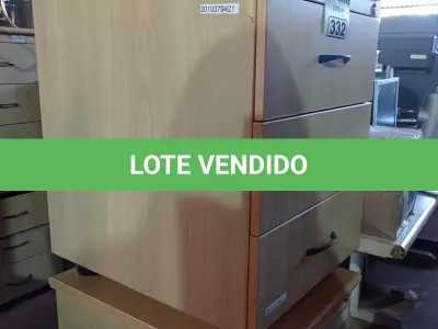 LOTE 332 - 02 GAVETEIROS EM MADEIRA COM 03 GAVETAS. (NO ESTADO) ATENÇÃO! FAZER A VISITAÇÃO ANTES DE ARREMATAR, NÃO SABEMOS SE FUNCIONA. LEILÃO NÃO TEM GARANTIA E NEM DEVOLUÇÃO, SUJEITO A POSSÍVEIS AVARIAS VISÍVEIS/OCULTAS E/OU AUSÊNCIA DE COMPONENTES.