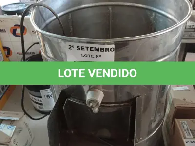 LOTE 504 - 01 DESCASCADOR DE BATATAS INDUSTRIAL. (NO ESTADO) ATENÇÃO! FAZER A VISITAÇÃO ANTES DE ARREMATAR, NÃO SABEMOS SE FUNCIONA. LEILÃO NÃO TEM GARANTIA E NEM DEVOLUÇÃO, SUJEITO A POSSÍVEIS AVARIAS VISÍVEIS/OCULTAS E/OU AUSÊNCIA DE COMPONENTES.
