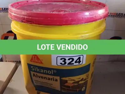 LOTE 324 - 01 BALDE DE SIKANOL ALVENARIA, ADITIVO PLASTIFICANTE PARA ARGAMASSA DE ASSENTAMENTO E REBOCO 18L. (NO ESTADO) ATENÇÃO! FAZER A VISITAÇÃO ANTES DE ARREMATAR, NÃO SABEMOS SE FUNCIONA. LEILÃO NÃO TEM GARANTIA E NEM DEVOLUÇÃO, SUJEITO A POSSÍVEIS AVARIAS VISÍVEIS/OCULTAS E/OU AUSÊNCIA DE COMPONENTES.