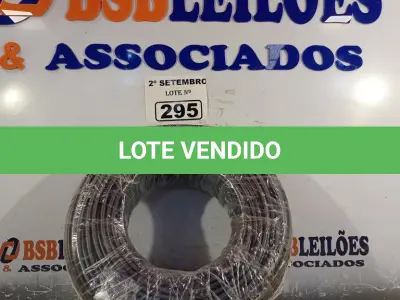 LOTE 295 - 01 ROLO DE CABO FLEXÍVEL 100M 1X10MM NA COR PRETA(NOVO). (NO ESTADO) ATENÇÃO! FAZER A VISITAÇÃO ANTES DE ARREMATAR, NÃO SABEMOS SE FUNCIONA. LEILÃO NÃO TEM GARANTIA E NEM DEVOLUÇÃO, SUJEITO A POSSÍVEIS AVARIAS VISÍVEIS/OCULTAS E/OU AUSÊNCIA DE COMPONENTES.