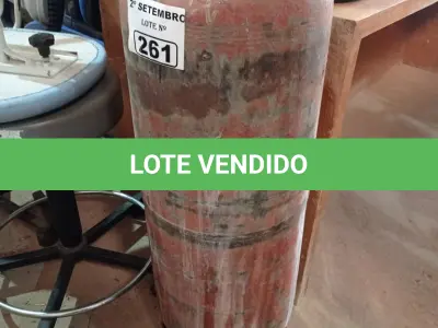LOTE 261 - 01 CILINDRO DE GÁS ACETILENO “VAZIO”. (NO ESTADO) ATENÇÃO! FAZER A VISITAÇÃO ANTES DE ARREMATAR, NÃO SABEMOS SE FUNCIONA. LEILÃO NÃO TEM GARANTIA E NEM DEVOLUÇÃO, SUJEITO A POSSÍVEIS AVARIAS VISÍVEIS/OCULTAS E/OU AUSÊNCIA DE COMPONENTES.