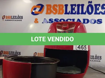 LOTE 465 - 01 AIR FRY MARCA BRITÂNIA 220V. (NO ESTADO) ATENÇÃO! FAZER A VISITAÇÃO ANTES DE ARREMATAR, NÃO SABEMOS SE FUNCIONA. LEILÃO NÃO TEM GARANTIA E NEM DEVOLUÇÃO, SUJEITO A POSSÍVEIS AVARIAS VISÍVEIS/OCULTAS E/OU AUSÊNCIA DE COMPONENTES.
