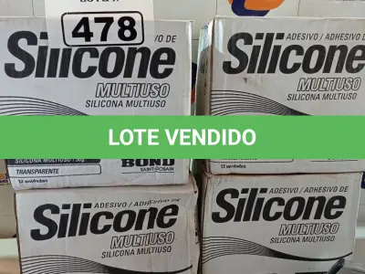 LOTE 478 - 04 CAIXAS COM SILICONE TRANSPARENTE MULTIUSO COM 12 UNIDADES CADA. (NO ESTADO) ATENÇÃO! FAZER A VISITAÇÃO ANTES DE ARREMATAR, NÃO SABEMOS SE FUNCIONA. LEILÃO NÃO TEM GARANTIA E NEM DEVOLUÇÃO, SUJEITO A POSSÍVEIS AVARIAS VISÍVEIS/OCULTAS E/OU AUSÊNCIA DE COMPONENTES.