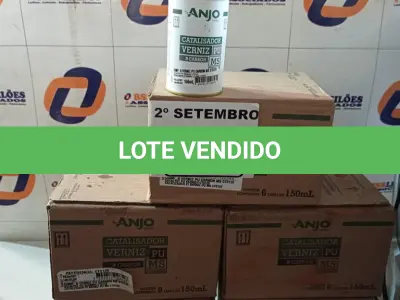 LOTE 505 - 05 CAIXAS COM CATALISADOR VERNIZ “PU”, COM 06 LATAS DE 150ML CADA. (NO ESTADO) ATENÇÃO! FAZER A VISITAÇÃO ANTES DE ARREMATAR, NÃO SABEMOS SE FUNCIONA. LEILÃO NÃO TEM GARANTIA E NEM DEVOLUÇÃO, SUJEITO A POSSÍVEIS AVARIAS VISÍVEIS/OCULTAS E/OU AUSÊNCIA DE COMPONENTES.